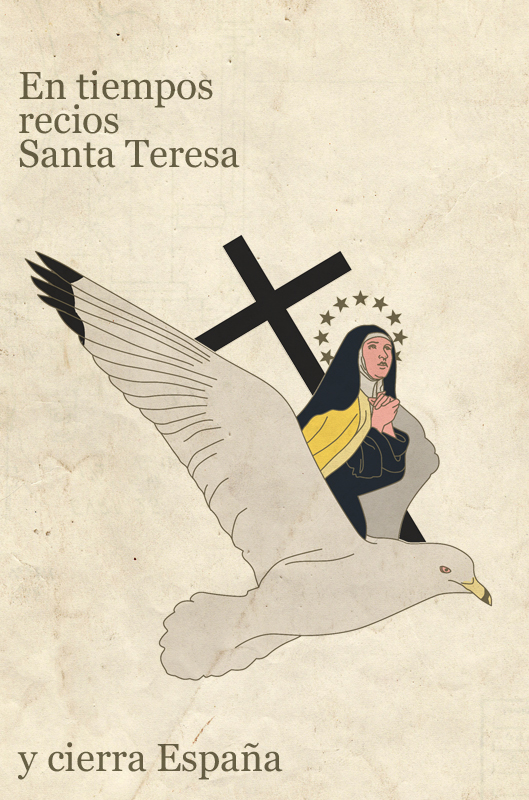 Santa Teresa en gaviota y cruz